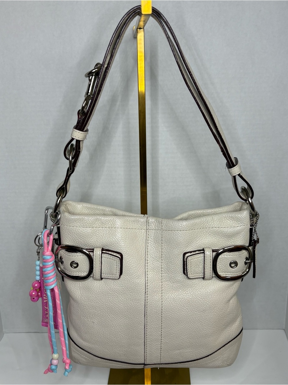 Coach SoHo Slim Duffle Off White Pebbled Leather F16514
